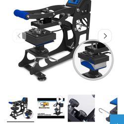 Hat Heat  Press with Label Press Attachment