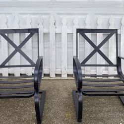 Outdoor Seating X 2, C-Spring Cushioned Rocking