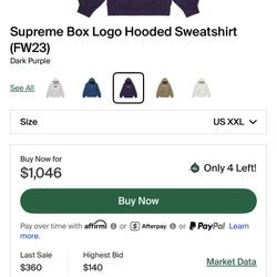 SUPREME BOX LOGO HOODIE PURPLE (FW23)