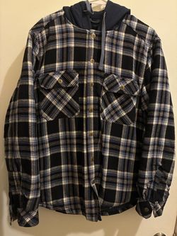 Men’s Hooded Plaid Jacket