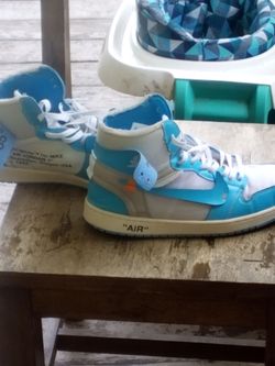 Used off white Carolina blue