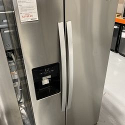 Whirlpool Stainless Steel 33” Wide Side-by-Side Refrigerator - 21 Cu. Ft.