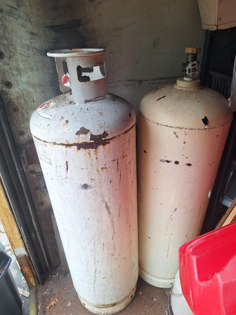 Two 100 Pound Propane Tanks