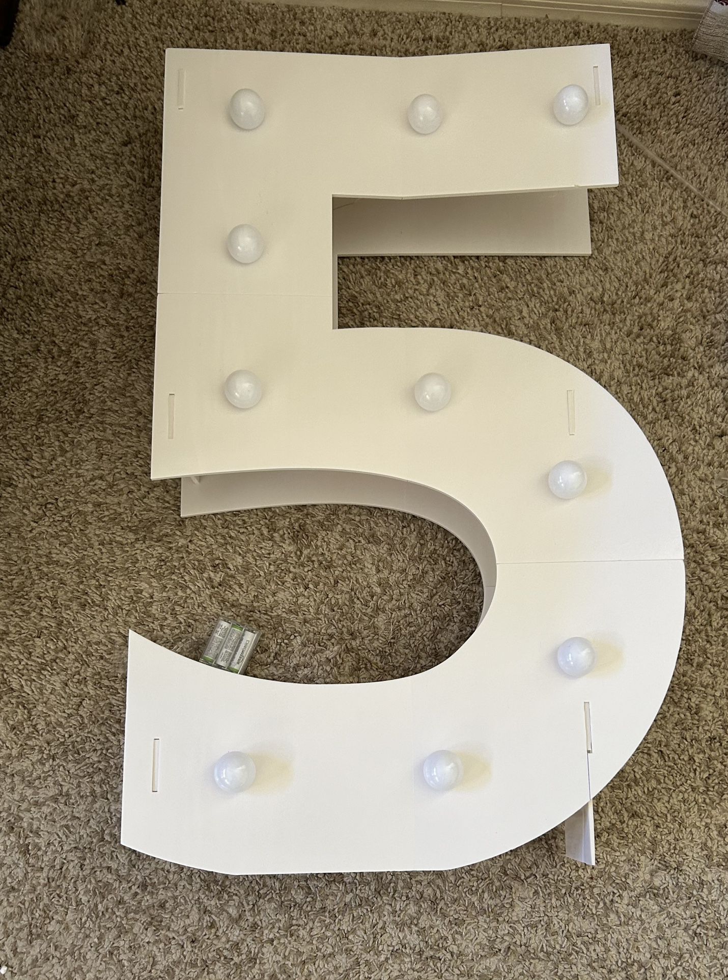 3ft Number 5 Battery Operated Marquee