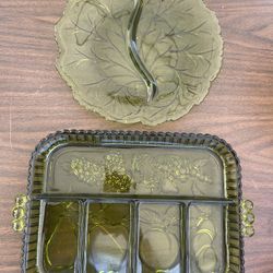 Antique Glass Serving Trays