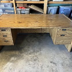 Vintage Oversized Desk And Credenza