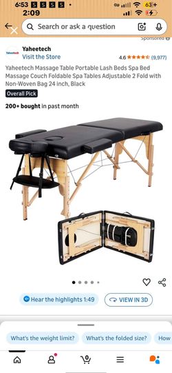 Massage table