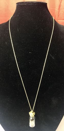 Gold Plated Chain w/ Gold Hearts in a Bottle