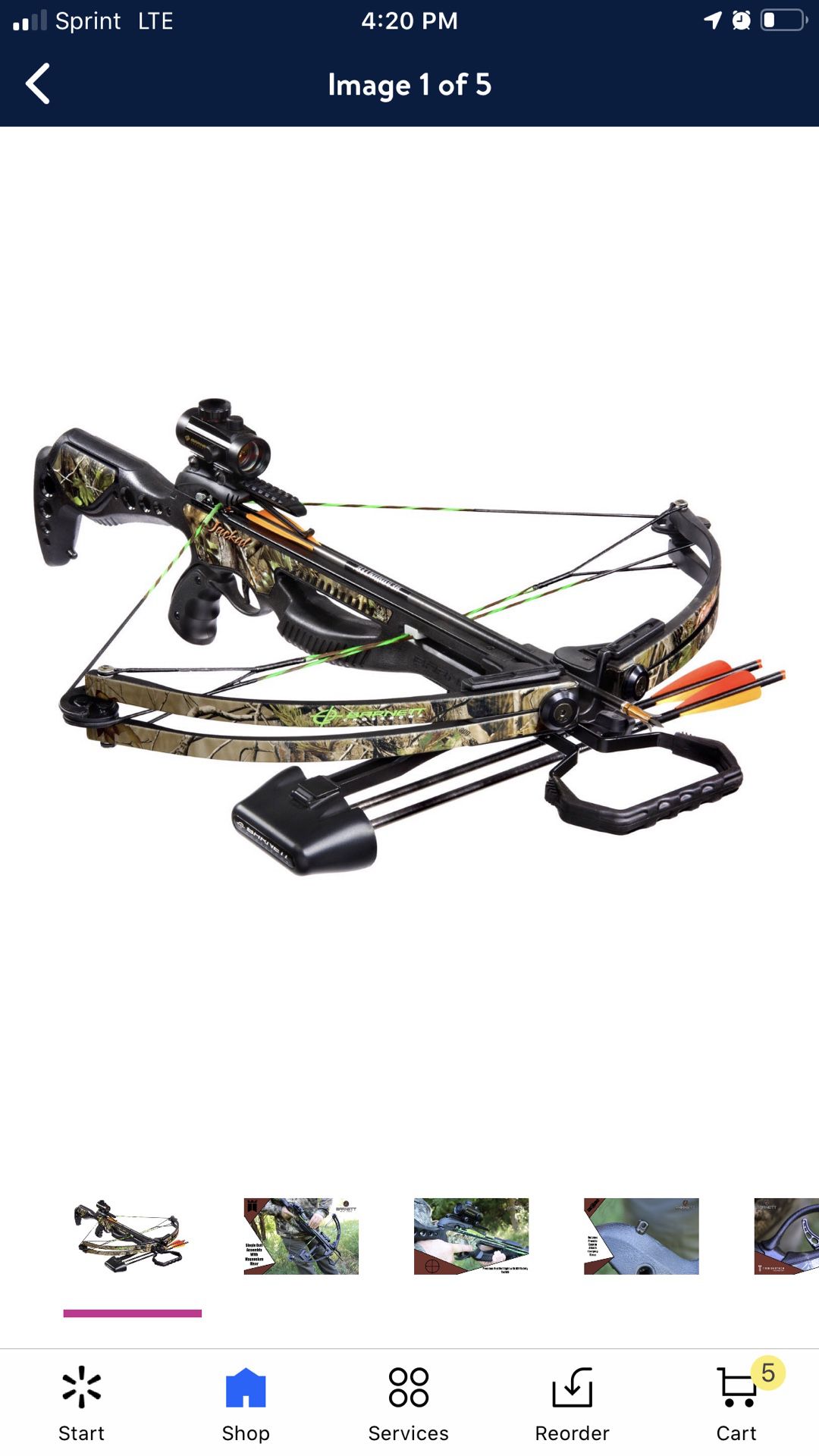 Barnett Sports & Outdoors Jackal Hunting Crossbow Package, Camouflage