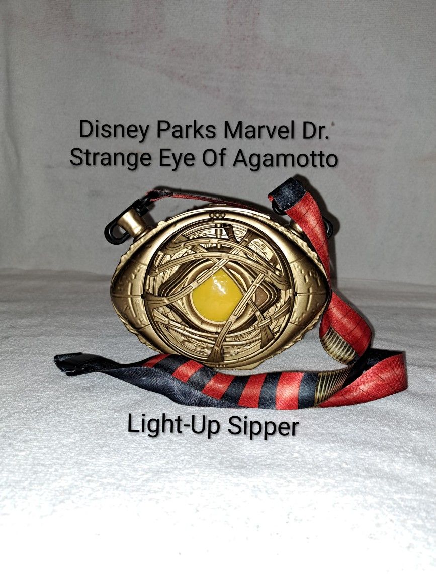 New Disney Parks Marvel Dr. Strange Eye Of Agamotto Light-up Sipper Cup With Lanyard