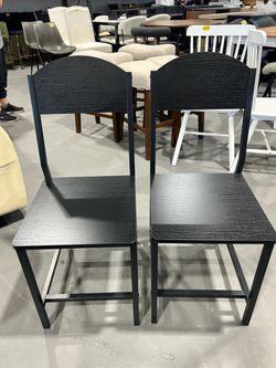 New - Set of 2 Black Modern Dining Chairs