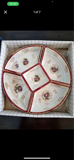 6pc Vintage Romeo and Juliet Serving Platters with turning lazy susan.