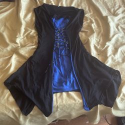 Black,blue,goth Summer Dress
