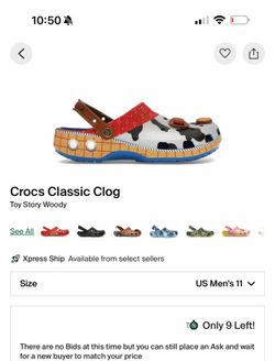 Woody Crocs Toy Story Size 11