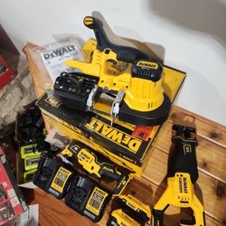 Dewalt 20V 'Max' Bandsaw, Sawzall, Multi-tool, Batteries, Chargers