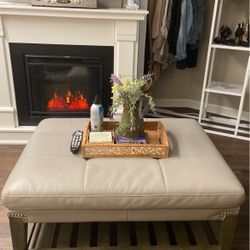 Leather Ottoman Table