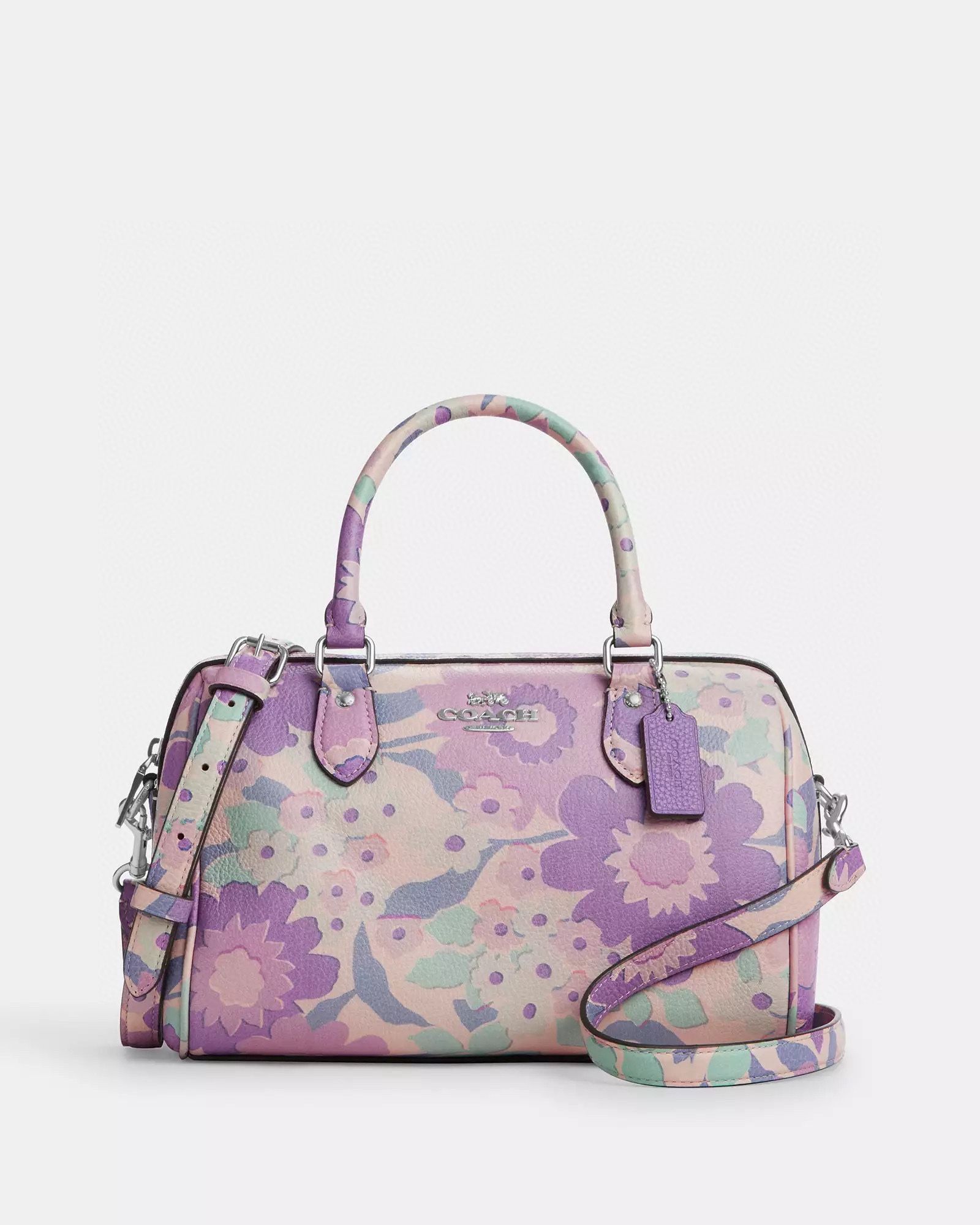 Coach Rowan Satchel Bag With Floral Print NWT
