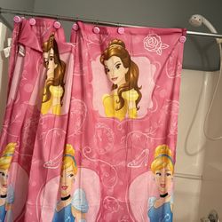 Disney Princess Shower Curtain With Hooks