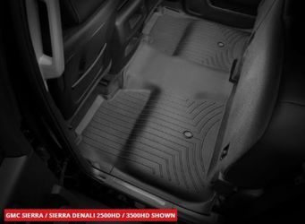 Weather Tech Rear Floor Liner - Floor Mat Fits 2014-2018 Silverado 1500, 2014-2018 GMC Sierra/ Sierra Denali 1500, 2015-2018 Chevrolet Silverado 2500H