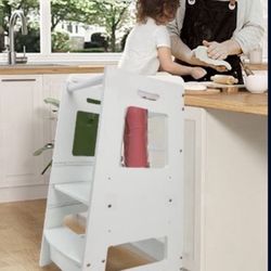 Toddler Standing Tower for Kitchen, Step Stool for Kid's Adjustable Height Learning Stool, Removable Anti-Drop Safety Rail Stool for Bedroom, Bathroom