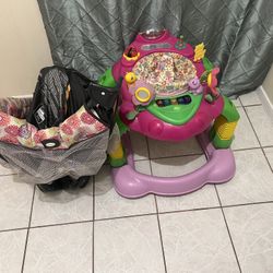 baby play pen and musical walker 