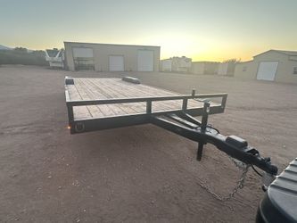 20 foot utility trailer  Double axle  With hydronic surge brakes  82” between fenders  Current reg w/ title  New wood  New rims and tires  New wiring 