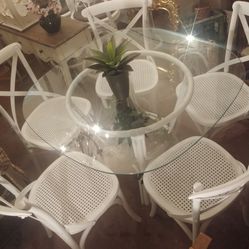 Rattan Table And Cane Chairs