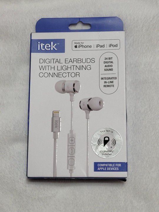 itek Digital Earbuds w/ Lightning Connector | iPhone | iPad | iPod