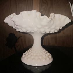 Fenton Hobnail Milk Glass Candy dish