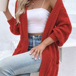 SHEIN Red Cardigan 