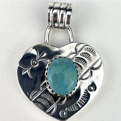 Sterling Silver Turquoise Heart Pendant 