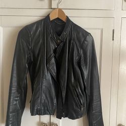 Black Women’s Leather Jacket, XS