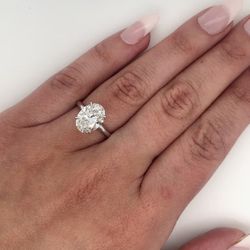 NEW! 3CT. Oval Cut, Certified Natural Moissanite Gemstone Engagement Ring, Please See Details ❤️