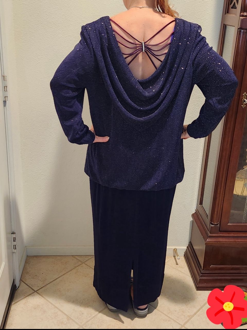 Onyx Nite Navy Blue Dress 18 W 18
