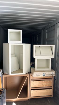New cabinets that would work great for garage storage!