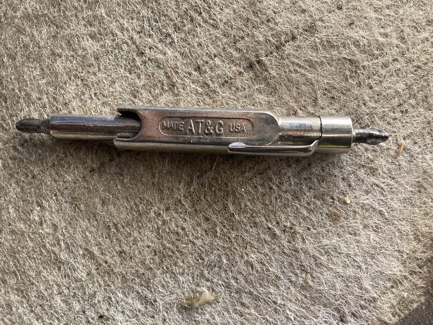 AT&G Tools POCKET SCREWDRIVER VINTAGE MULTI TIP T-HANDLE