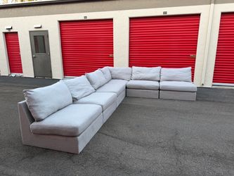 Light Grey 6 Piece L Shape Sectional Sofa-Free Delivery