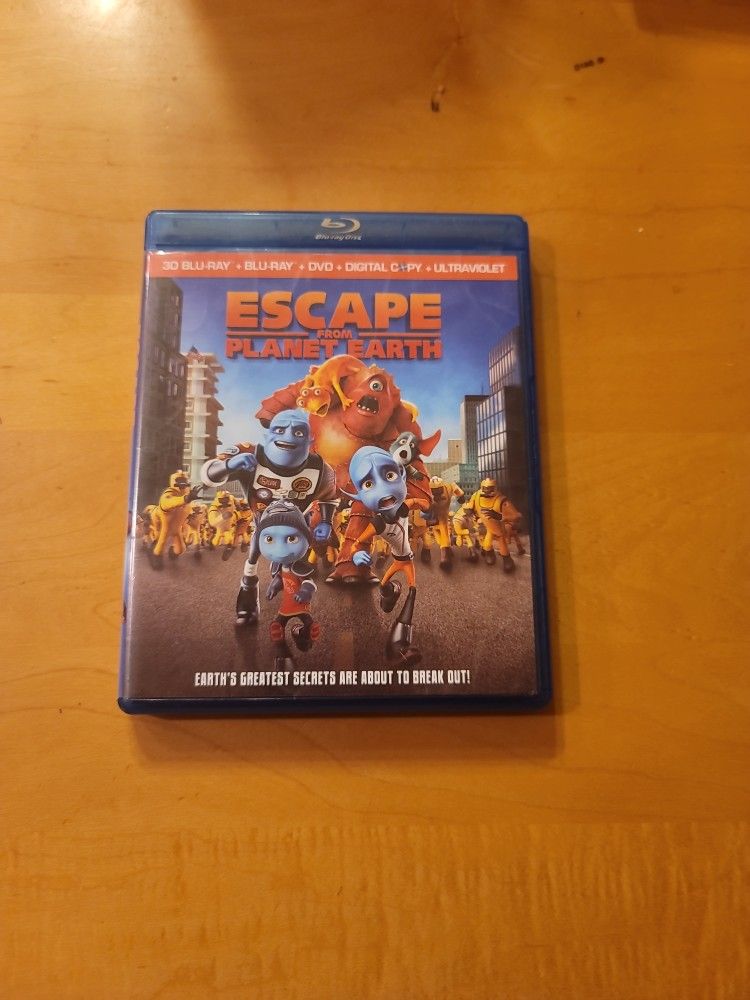 BLU RAY / DVD COMBO PACK ESCAPE FROM PLANET EARTH $5 PRE OWNED NO SCRATCHES IN LIKE NEW CONDITION FROM A PET FREE SMOKE FREE HOME.