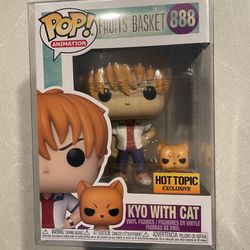 Kyo Sohma & Cat Funko Pop *MINT* Hot Topic Exclusive Fruits Basket 888 with protector Soma