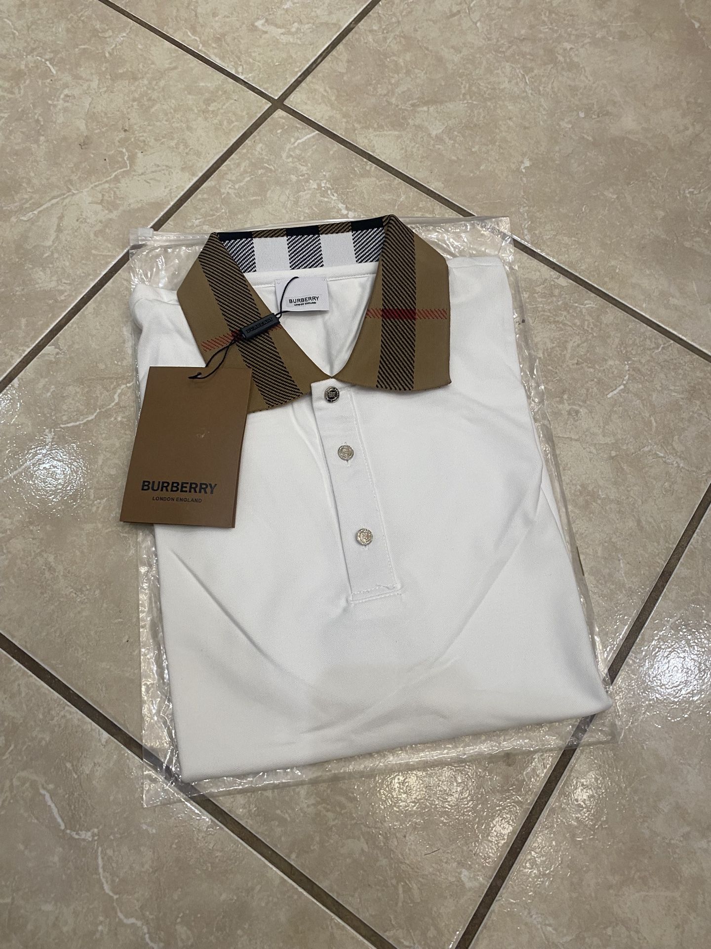 Burberry White Shirt Polo