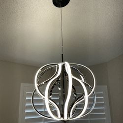 Dimmable hanging Chrome LED Dining Room Light by artika