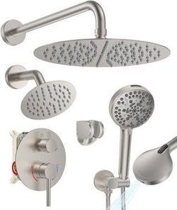 Rain Shower System with Filtered Handheld, Shower Faucet Set with Dual Shower Heads