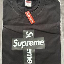 supreme black and white cross box logo