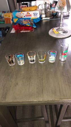 Set of six shot glasses