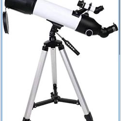 Telescope, Telescope for Adults High Powered, 80mm Aperture 600mm Portable Refractor Telescopes for Astronomy Beginners