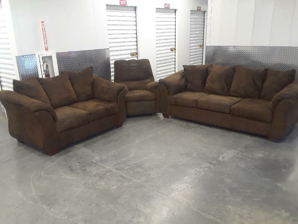 Free delivery Brown sofa set 3 piece