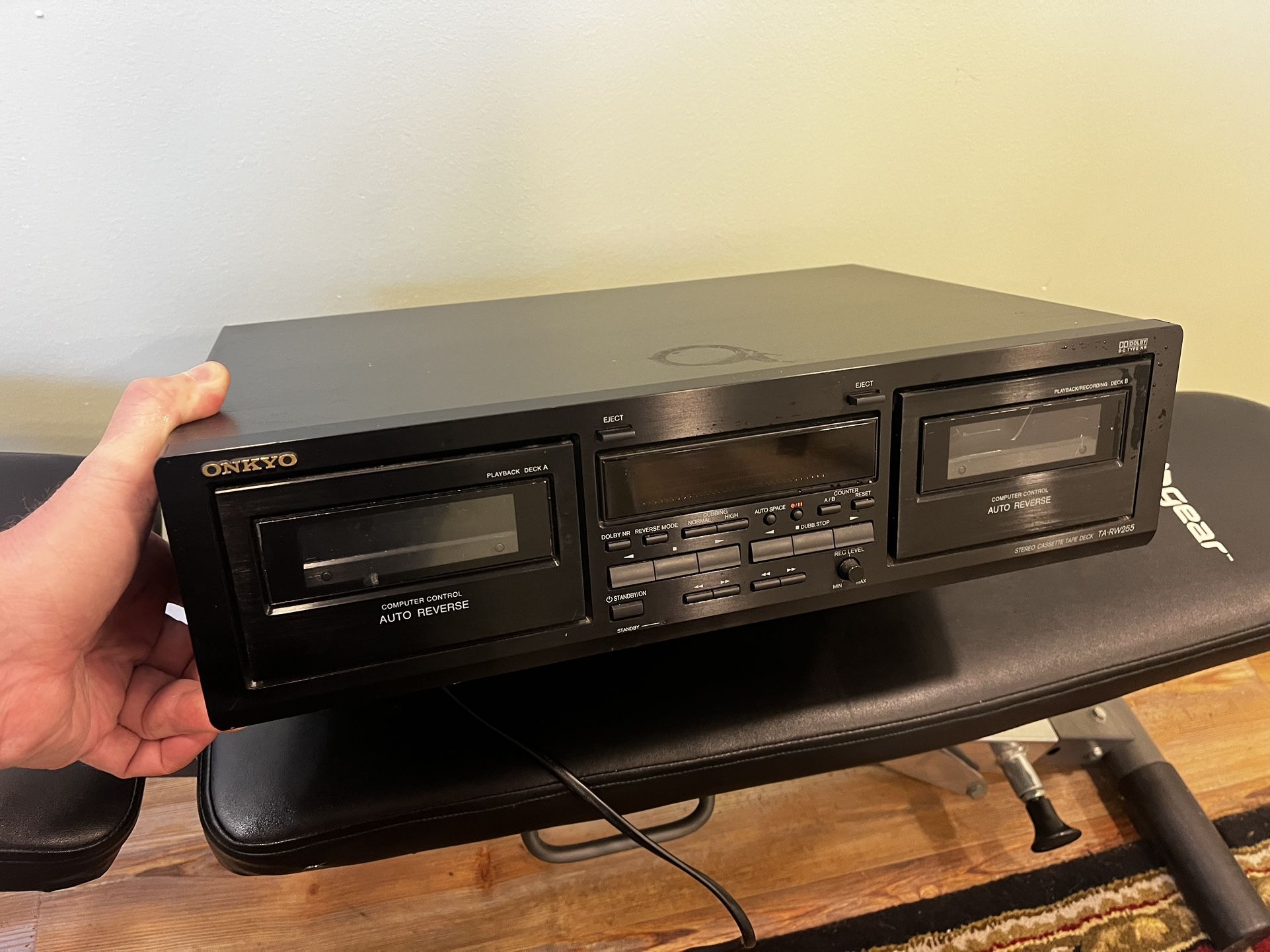 Onkyo Ta-rw255 Dual Cassette Deck Works Great