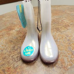 Toddlers Girls' Western Chief Viola Light-up Glitter Rain Boots 