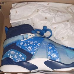Air Jordan 8 Retro (GS) Snowflake Edition Size 6.5 Y