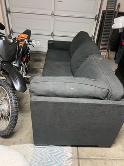 Dark Grey Partial Sectional 4 Sale